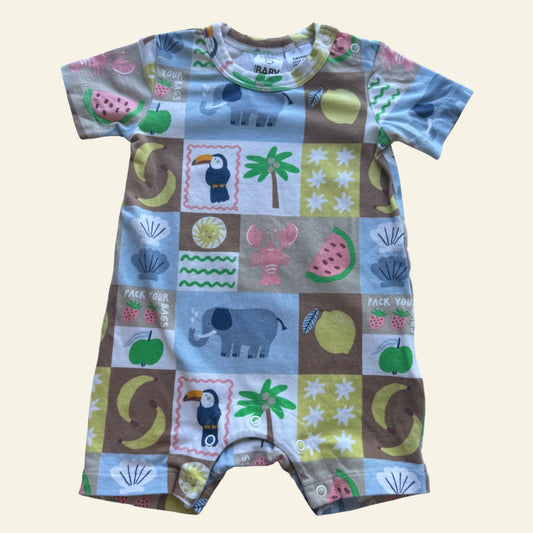 Cotton On holiday print romper size 00