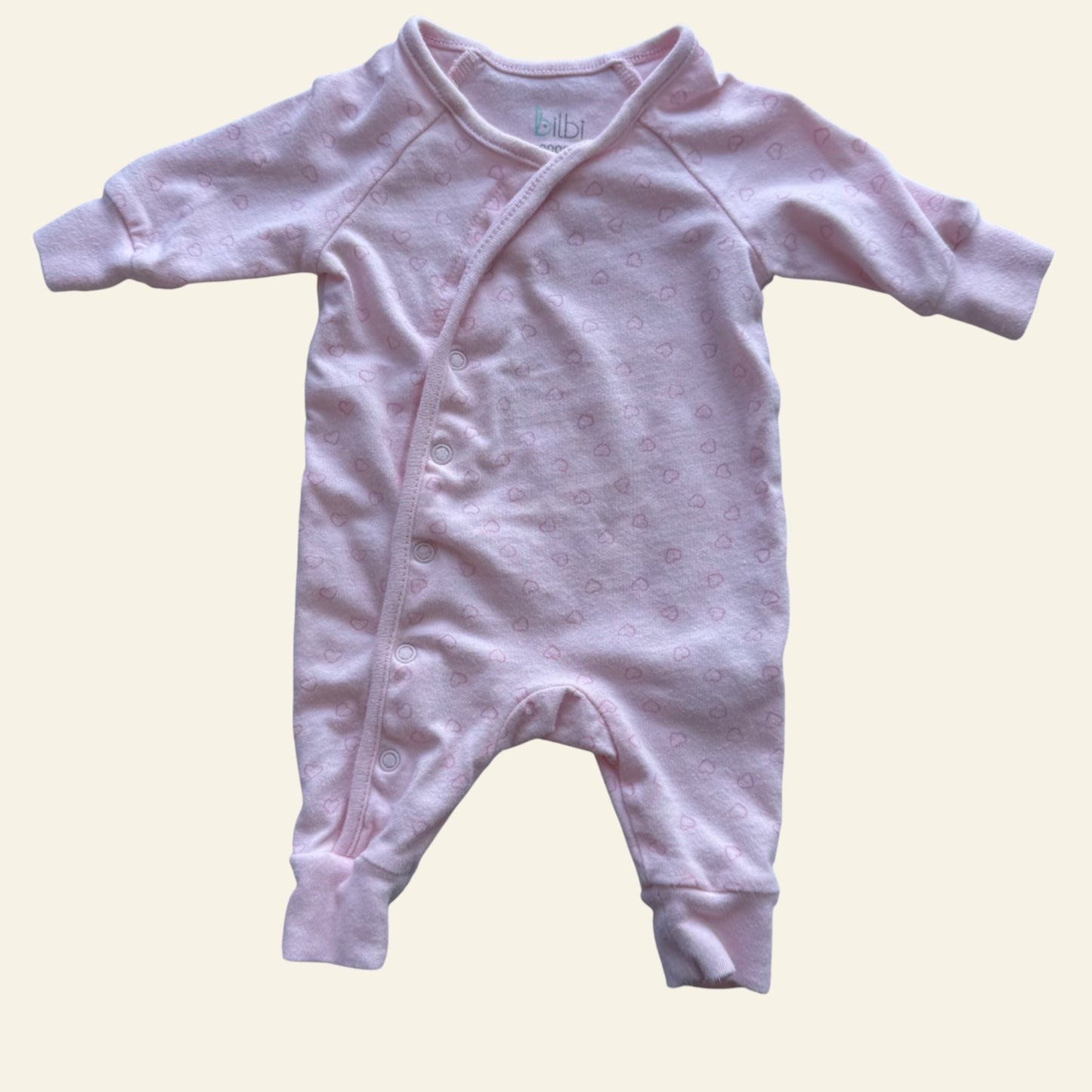 Bilbi pink heart onesie size 00000