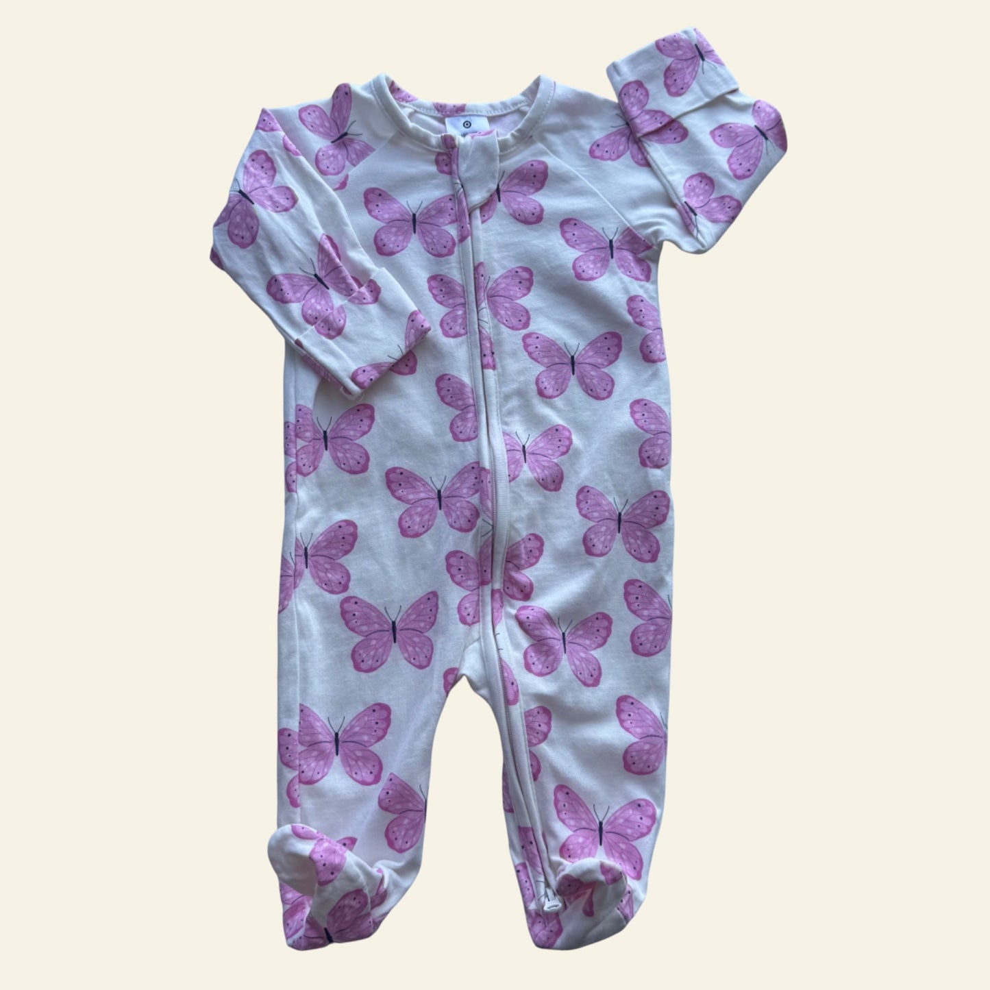 Target white and pink butterfly onesie size 000