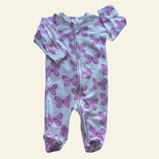 Target white and pink butterfly onesie size 000