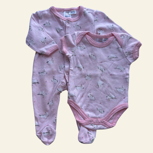 Ollies Place pink unicorn onesie and bodysuit set size 000