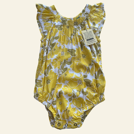 Bali Zen yellow floral romper size 18m (BNWT)