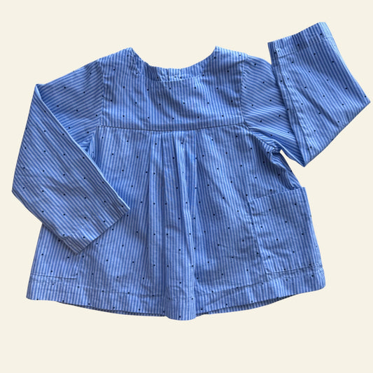 Jacadi blue and white stripe top size 18m