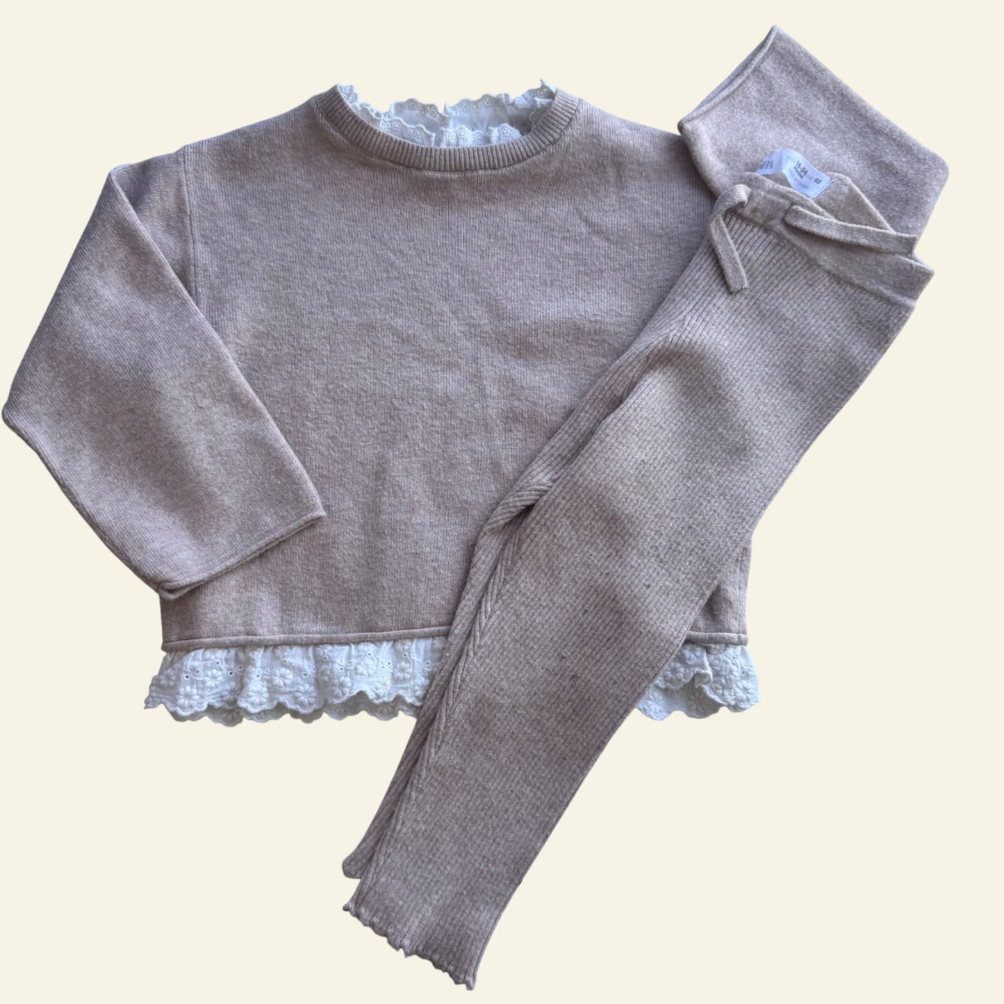 Zara pink jumper and pants set size 18-24 months