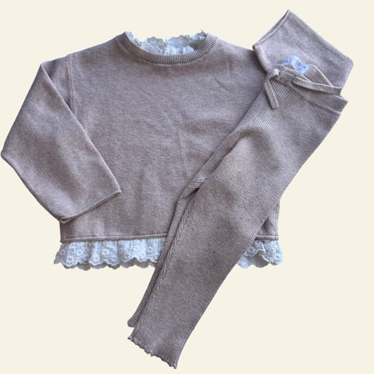 Zara pink jumper and pants set size 18-24 months