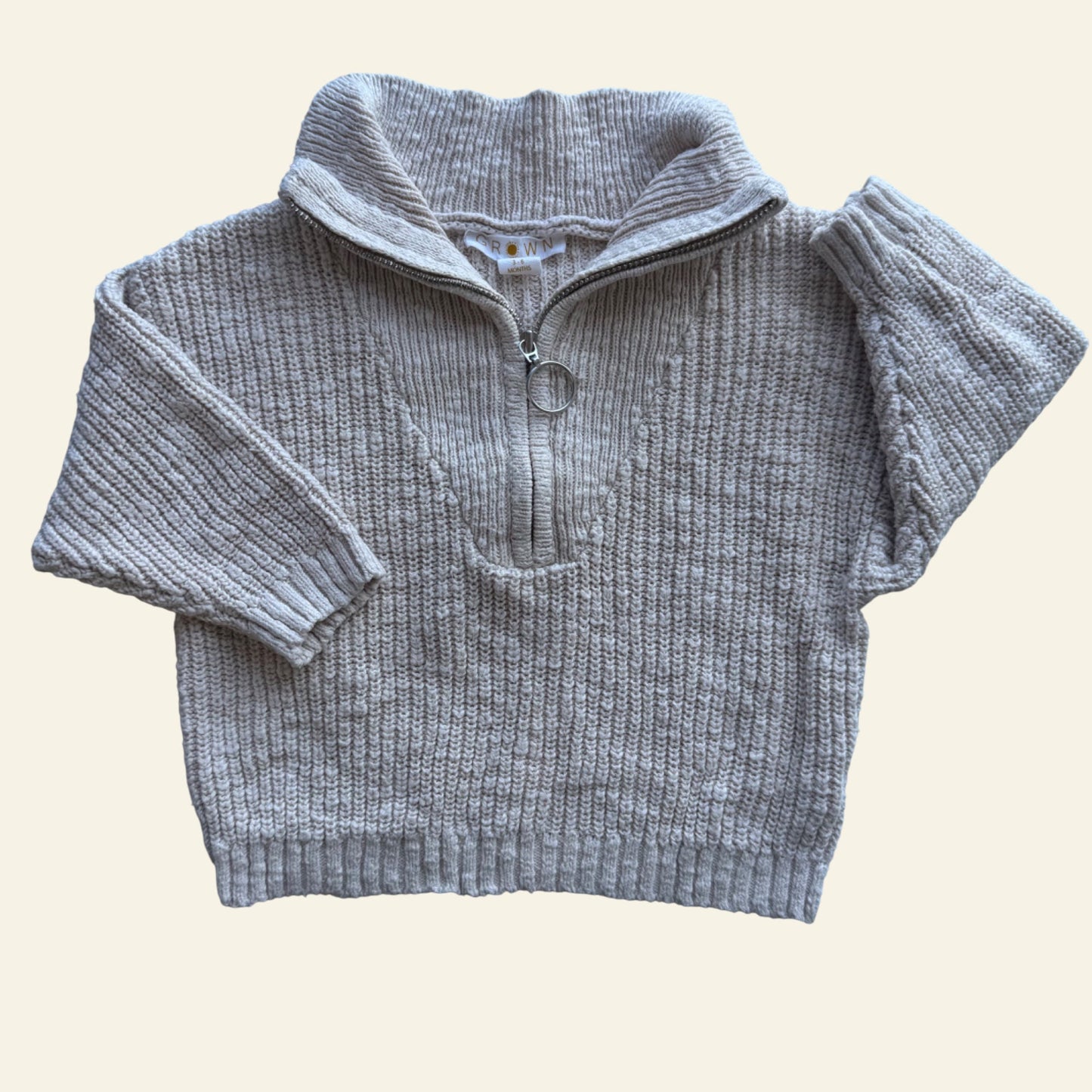 Grown beige knit zip jumper size 00