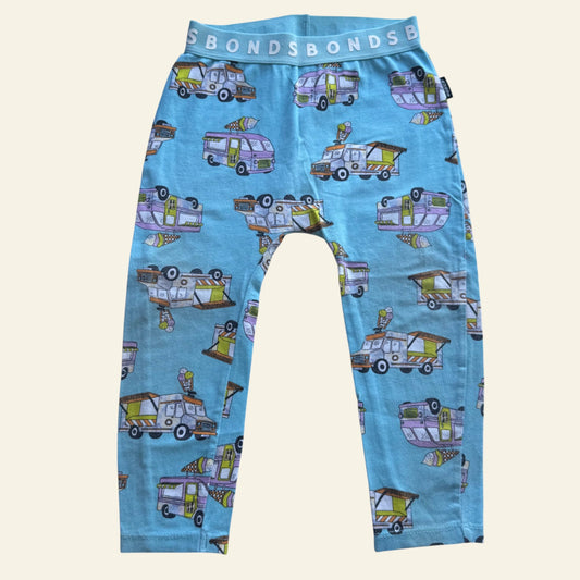 Bonds blue icecream truck leggings size 2