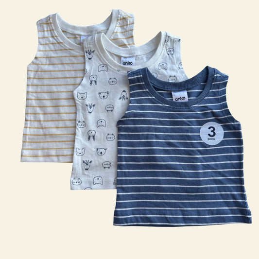 Anko singlets set of 3 size 0000