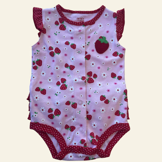 Carters pink strawberry bodysuit size 000 (Perfectly Imperfect)