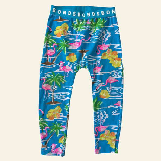 Bonds blue flamingo leggings size 3