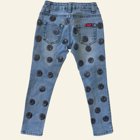 Seed blue sequin spot jeans size 3-4