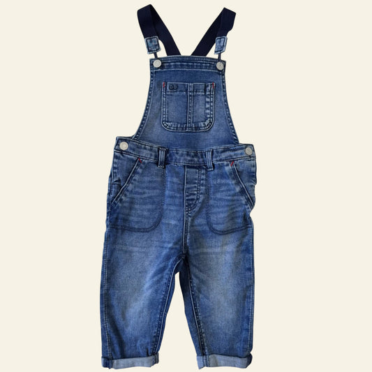 H&M blue denim overalls size 12-18 months