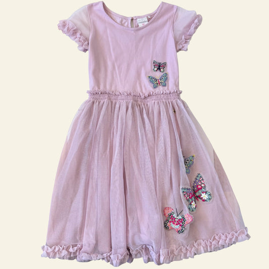 Tutus and Tamborines pink butterfly dress size 7