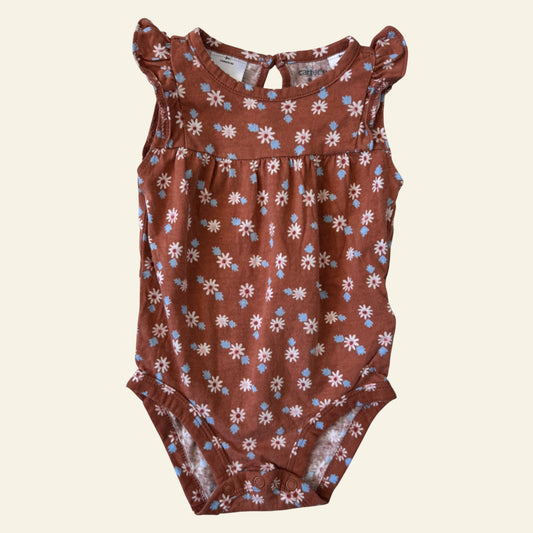 Carters brown floral bodysuit size 9m