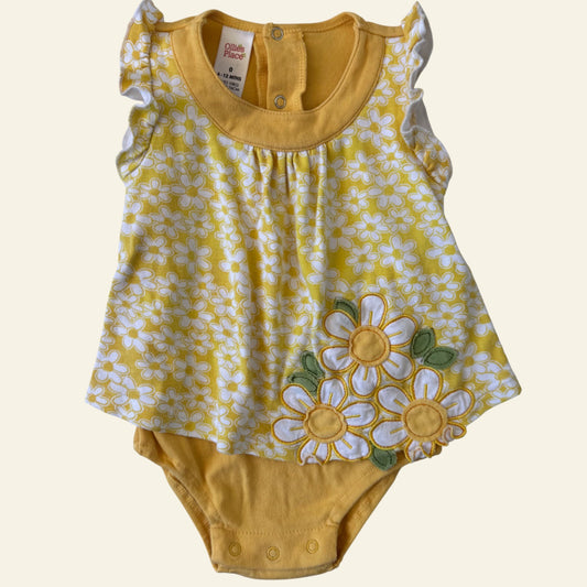 Ollies Place yellow floral romper size 0