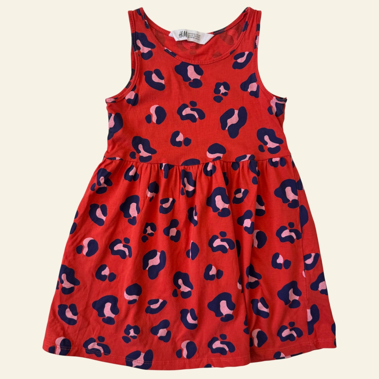 H&M orange leopard dress size 3-4