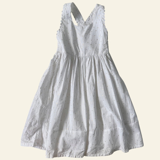 Cotton On white and gold spot dress size 4