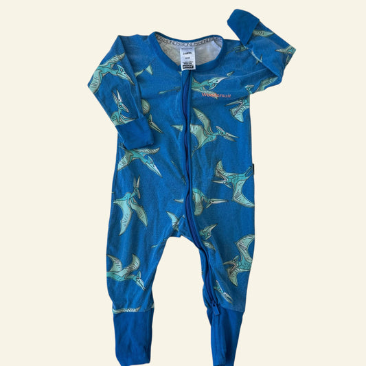 Bonds blue pterodactyl wondersuit size 00 (Perfectly Imperfect)