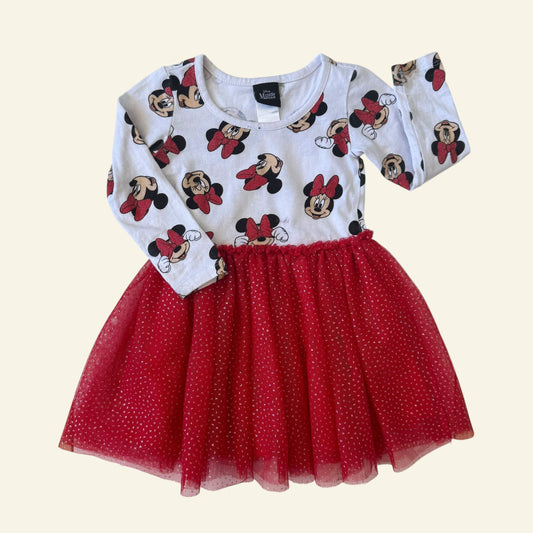 Minnie Mouse white and red tulle skirt dress size 2 (Perfectly Imperfect)