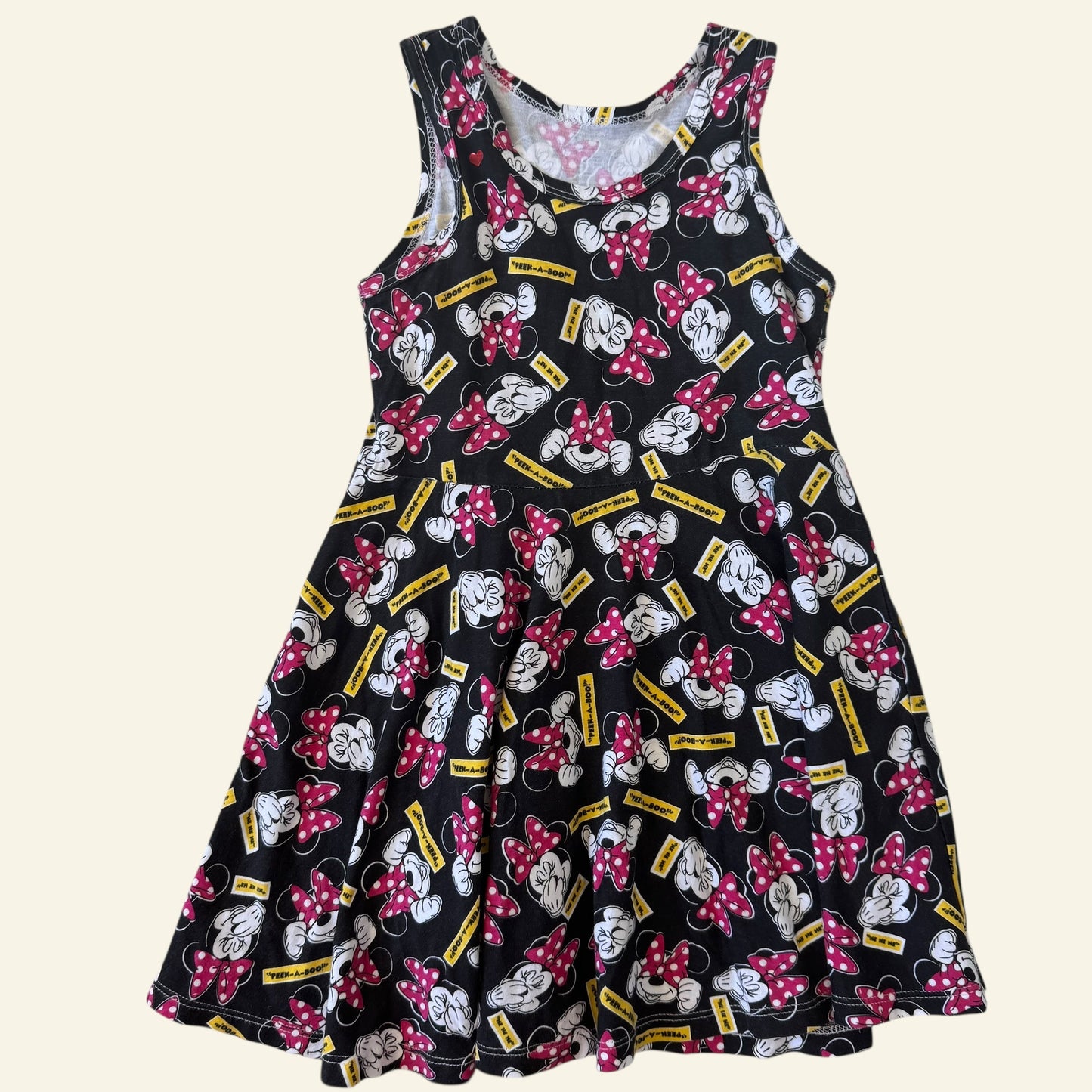 Minnie Mouse handmade peek a boo dress approx size 3-4 (Perfectly Imperfect)