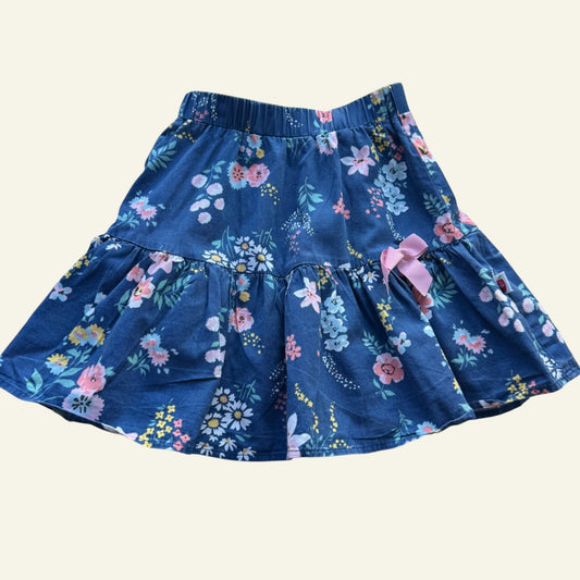 Oobi blue and pink floral skirt size 4