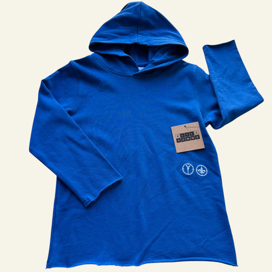 Lil Homme blue hooded jumper size 6-7 (BNWT)
