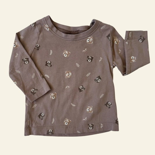 Baby Berry brown teddy bear long sleeve top size 0