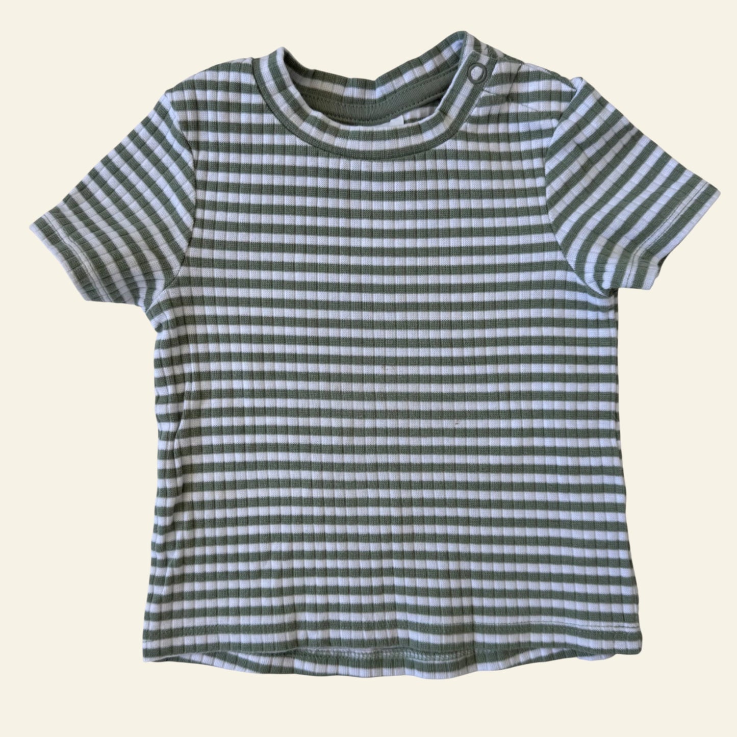 Dymples white and green stripe tshirt size 0