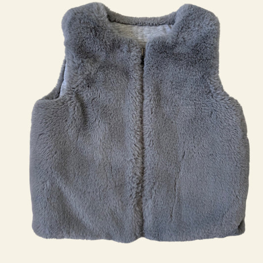Country Road grey faux fur vest size 18-24 months