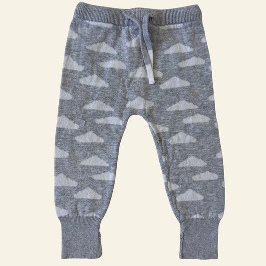 Purebaby grey cloud knit pants size 0 (Perfectly Imperfect)