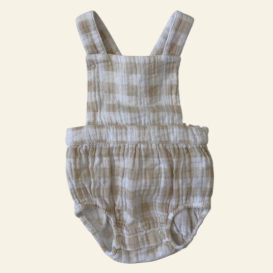 David Jones beige gingham romper size 000