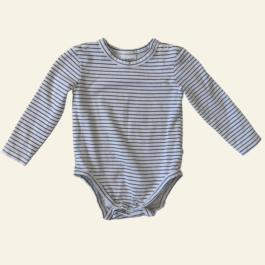 Kyndbaby white and navy stripe bodysuit size 6-12 months