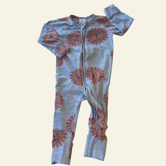 Target grey and orange lion onesie size 00