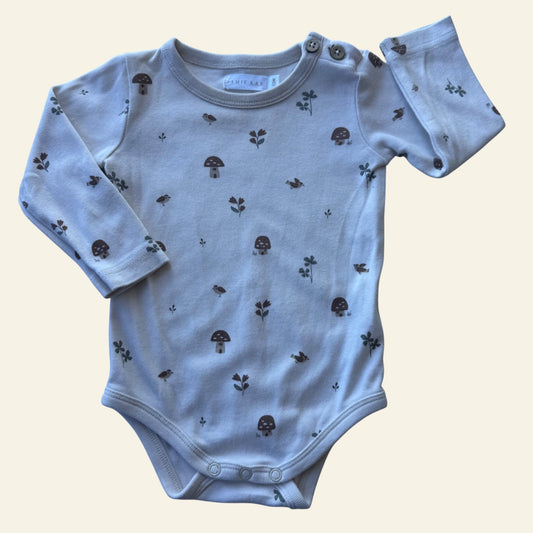 Jamie Kay beige mushroom bodysuit size 6-12 months (Perfectly Imperfect)