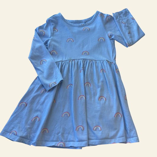 Anko blue rainbow print dress size 3 (Perfectly Imperfect)