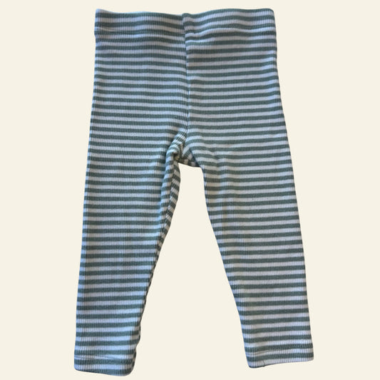 Dymples green and whire stripe leggings size 00