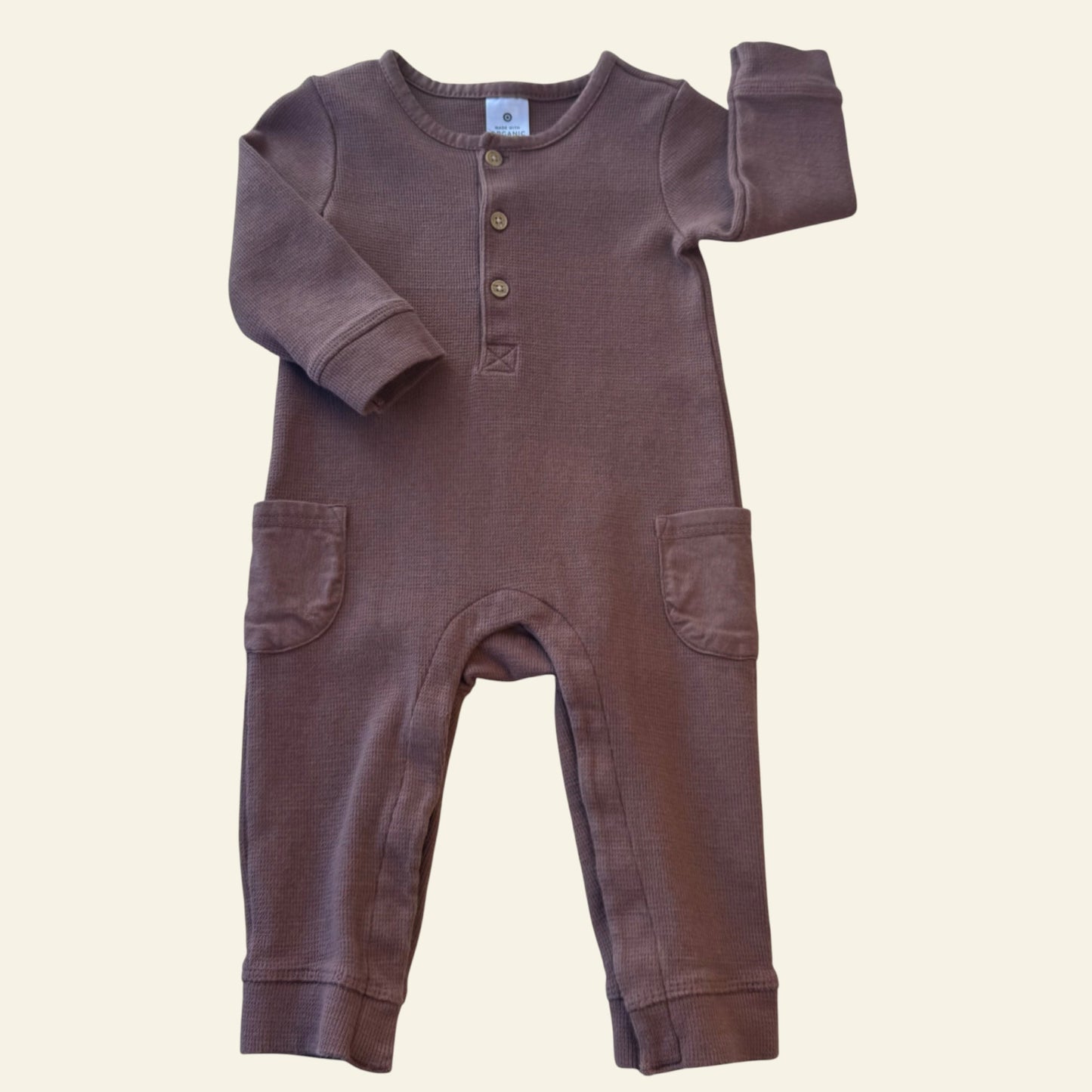 Target brown button up onesie size 0