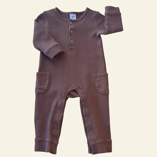 Target brown button up onesie size 0