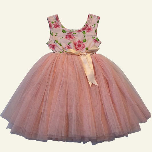Designer Kidz peach flower tutu dress size 2