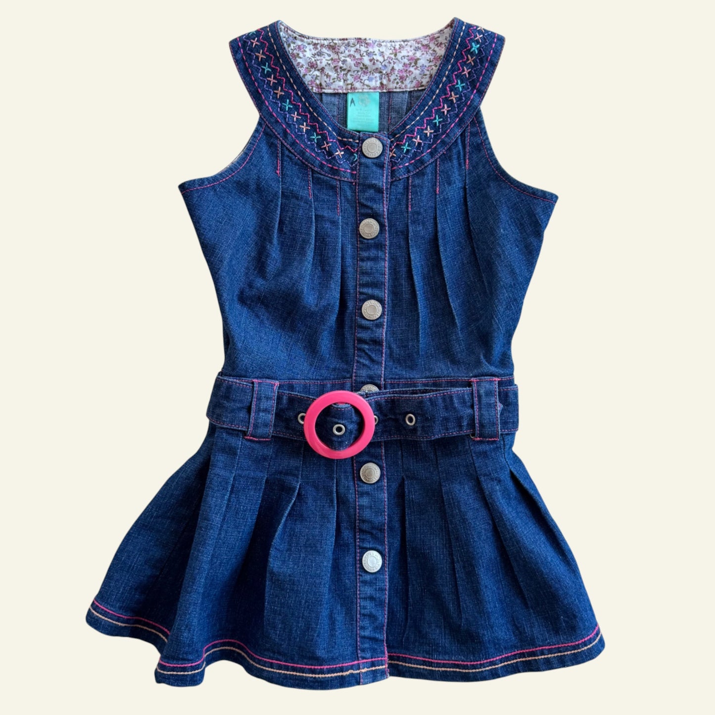 Vintage Pumpkin Patch denim belted dress size 3
