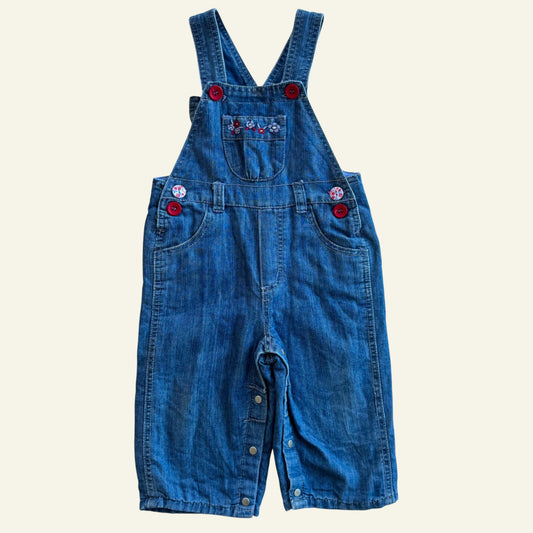 Vintage Pumpkin Patch blue embroidered overalls size 0