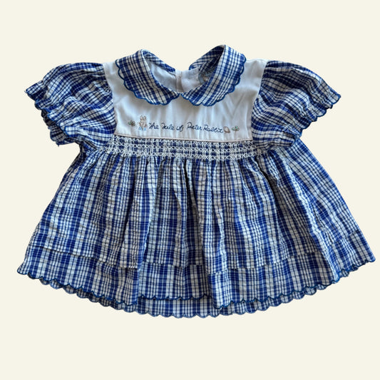 Vintage Peter Rabbit blue embroidered dress size 0