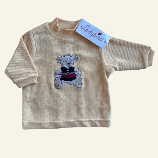 Vintage deadstock Ladybird yellow bear jumper size 0