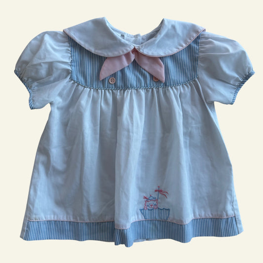 Vintage C Stuart white collared sailor blouse size 2