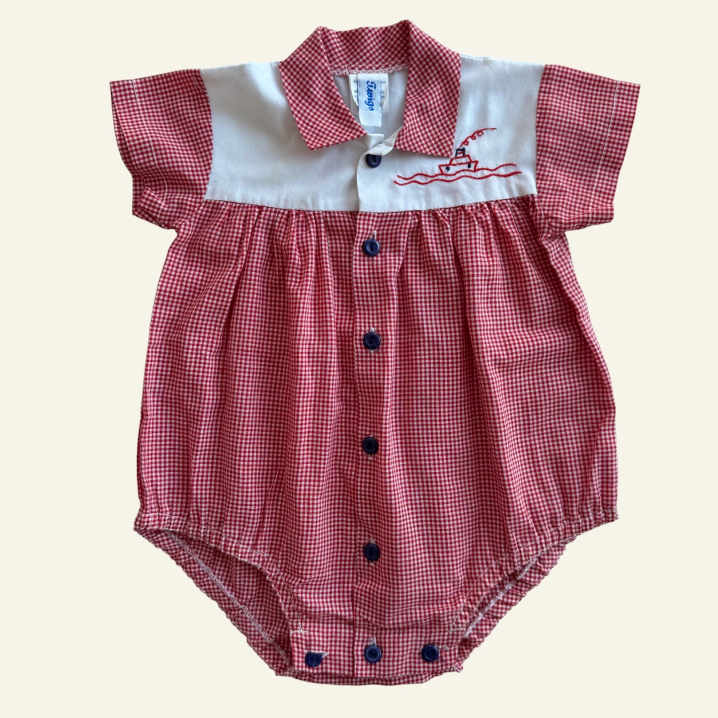 Vintage Twigs red gingham romper size 00
