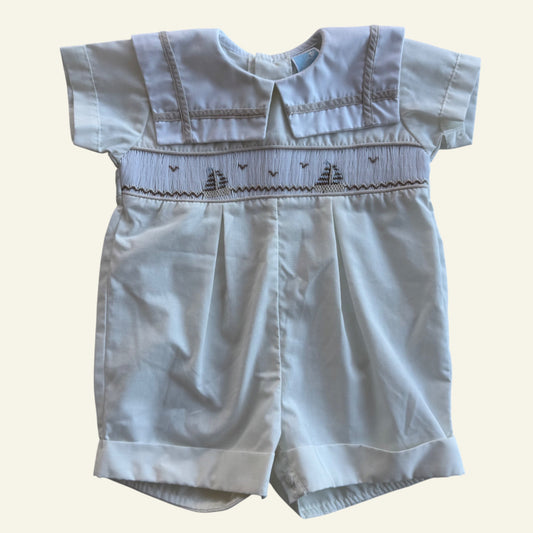 Vintage Will'beth cream embroidered romper size 000