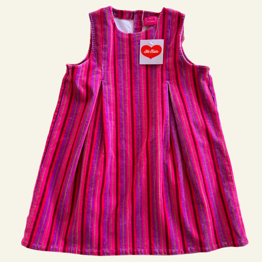 Vintage deadstock Hot Klobba pink stripe dress size 7