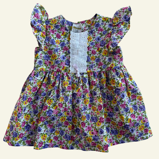 Vintage Hugabun purple and pink floral dress size 0