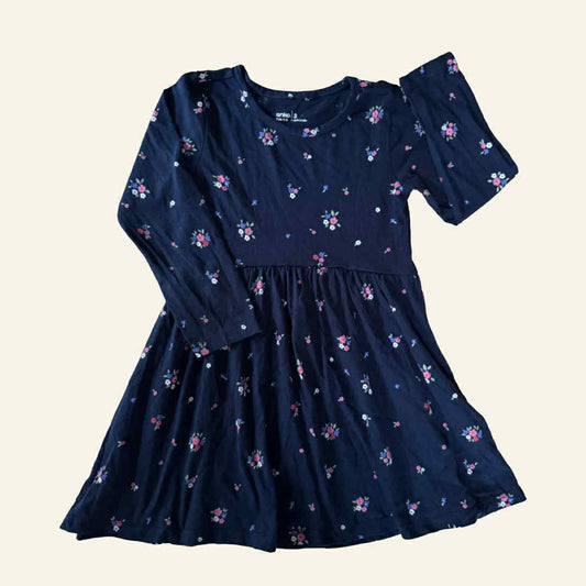Anko navy floral long sleeve dress size 3