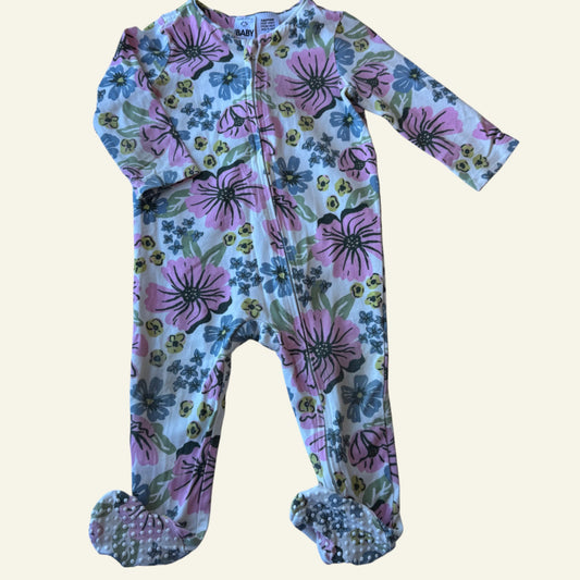 Cotton On pink floral onesie size 0 (Perfectly Imperfect)